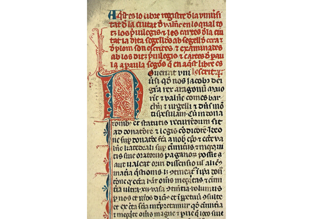 Prilegis-Valencia-Jaime I Aragón-manuscrito iluminado códice-libro facsímil-Vicent García Editores-3 Inicio Detalle.